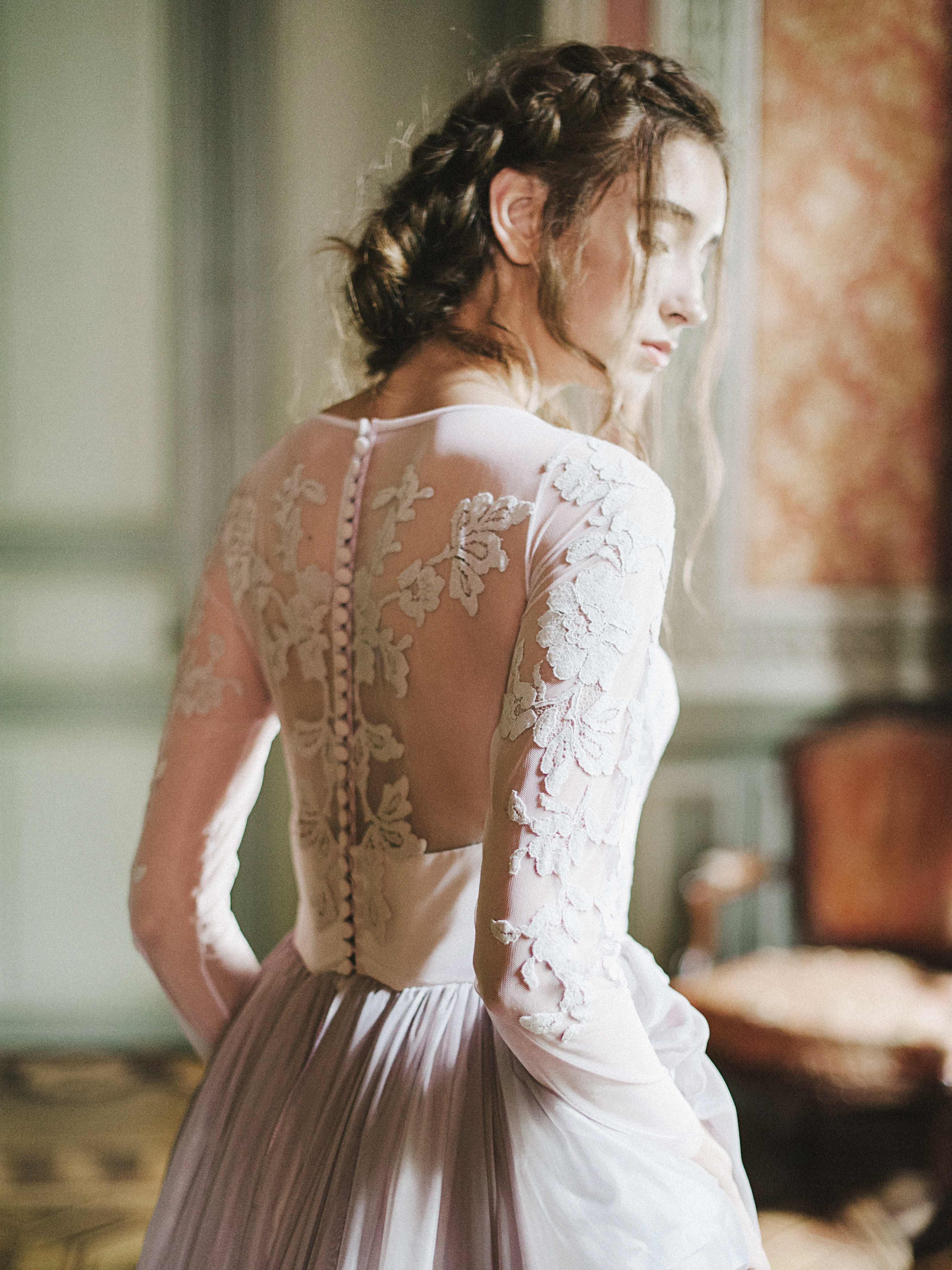 2024 Fashion Lavender Wedding Dresses Sweetheart Layered Tulle Train Robe  De Mariee with Veil Romantic Vestido De Novia - AliExpress