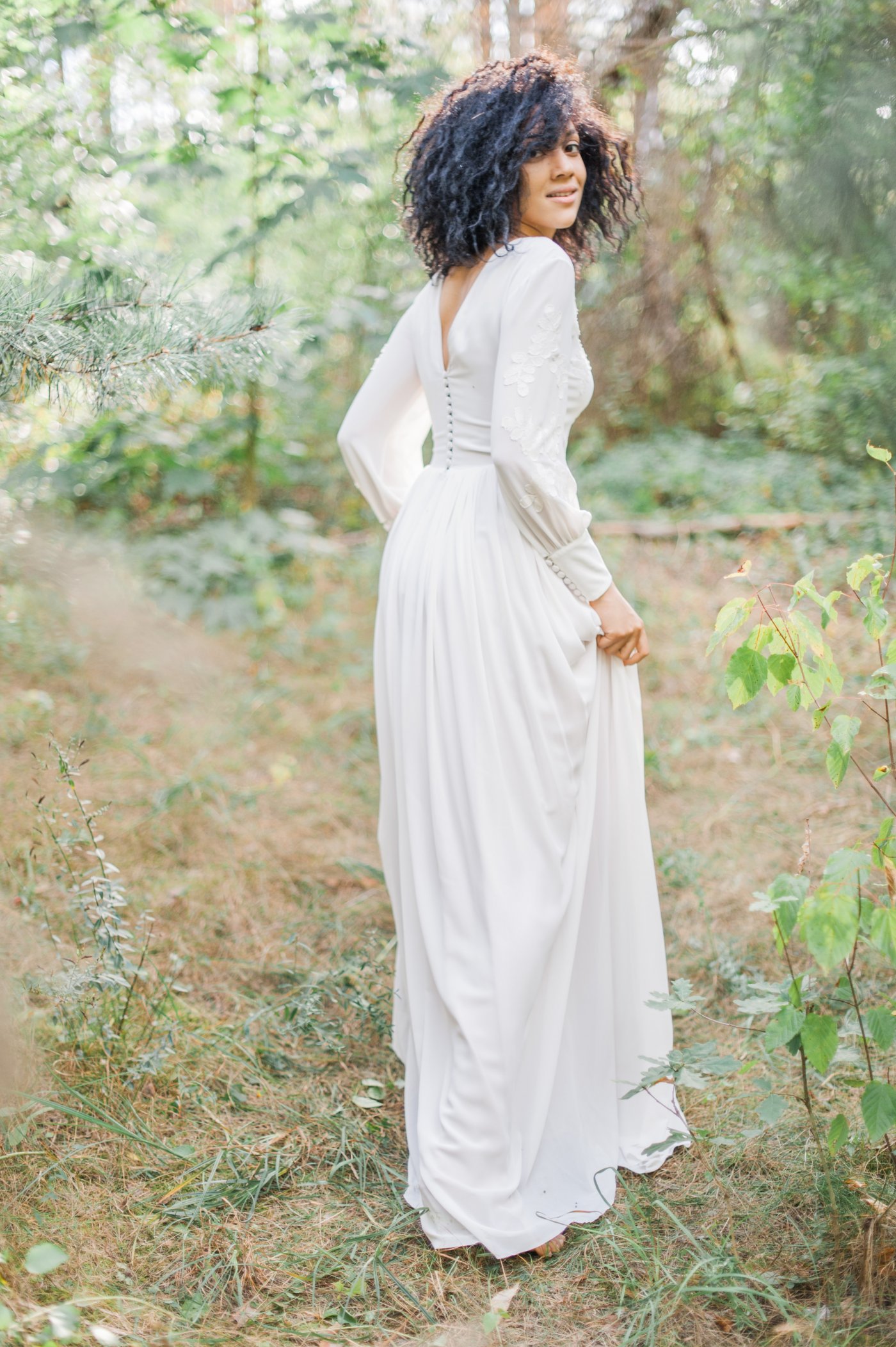Giselle Detachable Bishop Sleeve Wedding Dress - TC396 | Sentani Boutique